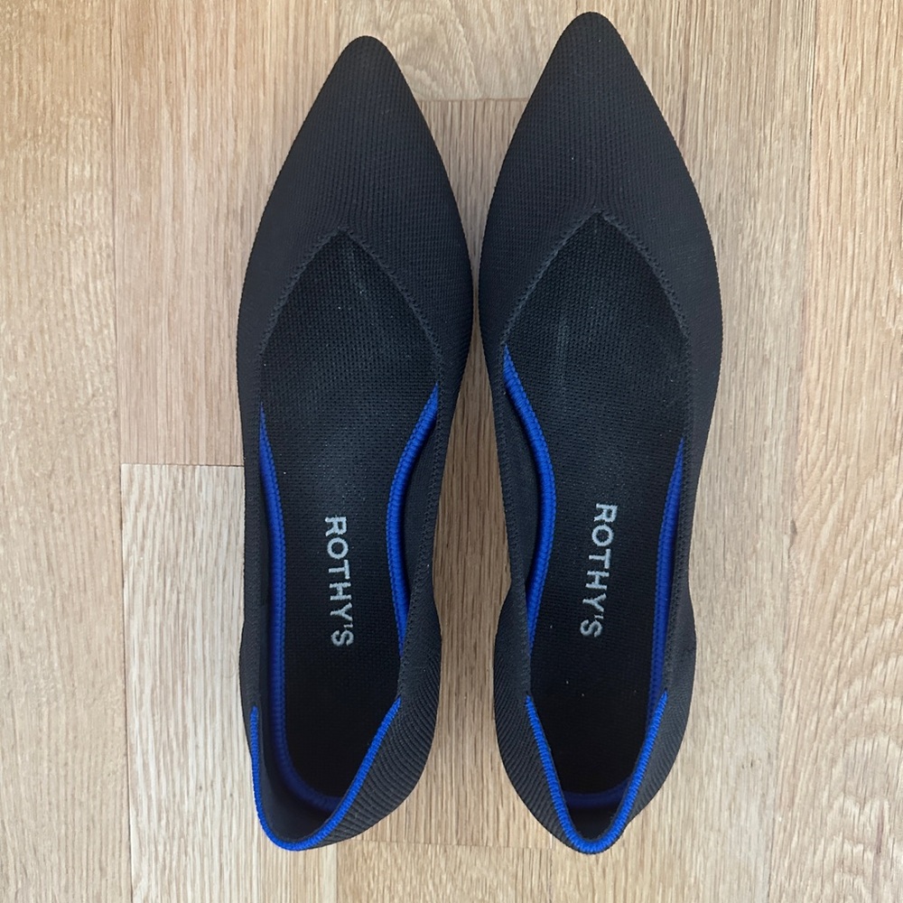 Rothys Black Original Points, Size 8